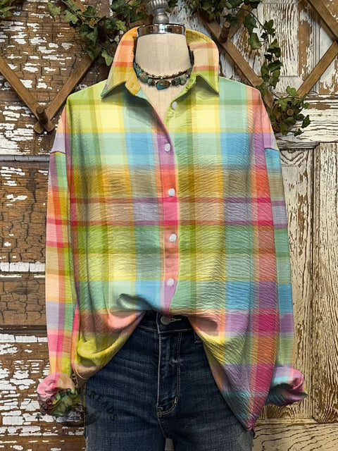 Women's Art Print Casual Cotton Shirt