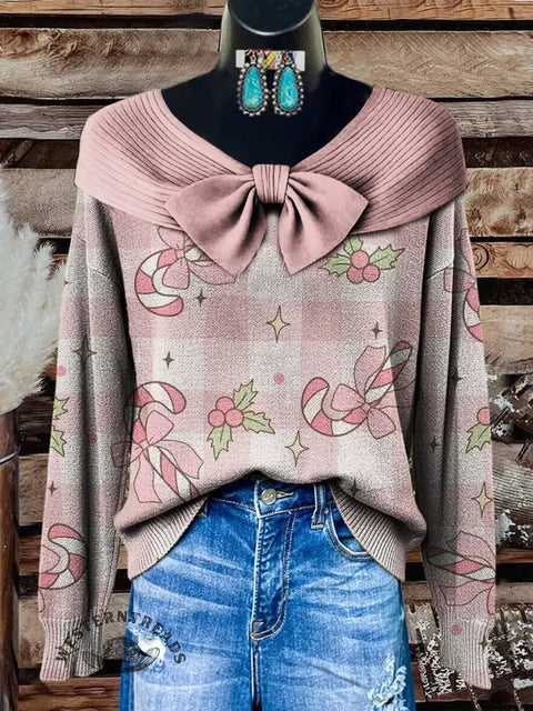 Women's Christmas Art Print Casual Sweater