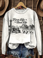 Vintage Western Art Print Casual Cotton Sweatshirt