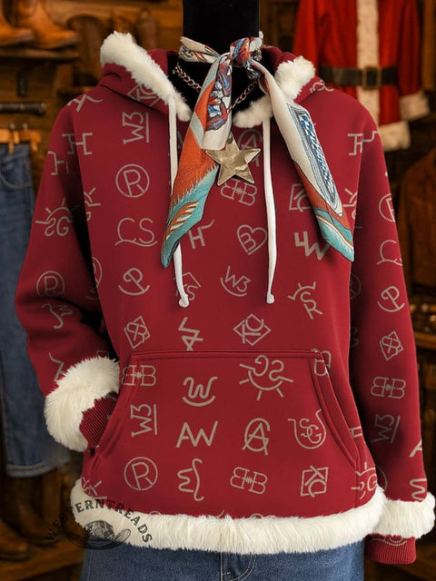 Cattle Brands Print Casual Sweatshirt