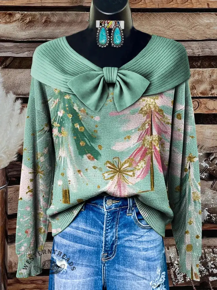 Women's Vintage Printed Casual Christmas Sweater