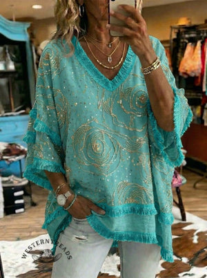 Vintage Floral Print Patchwork Cotton And Linen Shirt