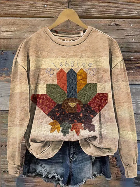 Retro Embroidered Visual Chicken Casual Cotton Sweatshirt