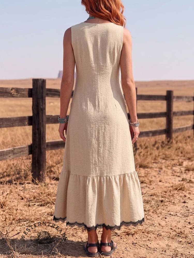 Women's Lace Solid Color Dress