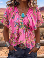 Vintage Art Print Comfortable Summer Fabrics Casual Shirt
