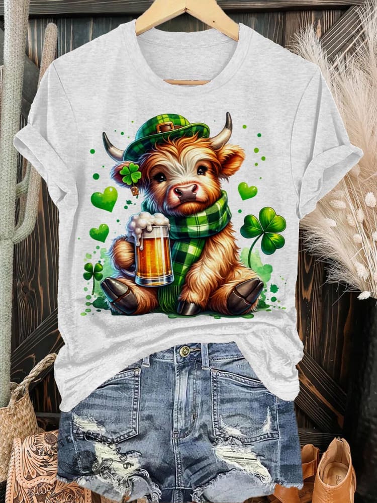 St. Patrick's Day Cattle Print T-shirt