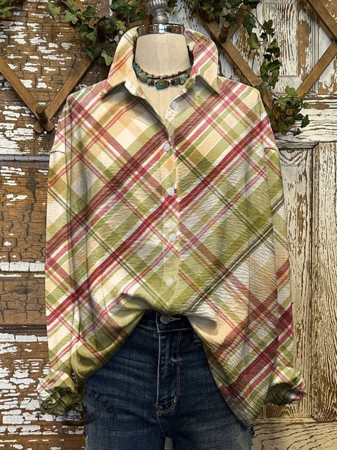 Women's Art Print Casual Cotton Shirt