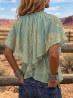 Vintage Floral Print Comfortable Summer Fabrics Casual Shirt