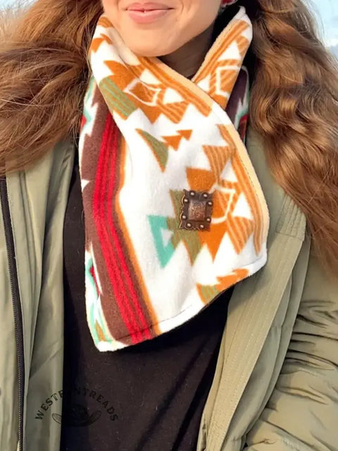 Western Cowboy Aztec Warm Neck Hood Scarf