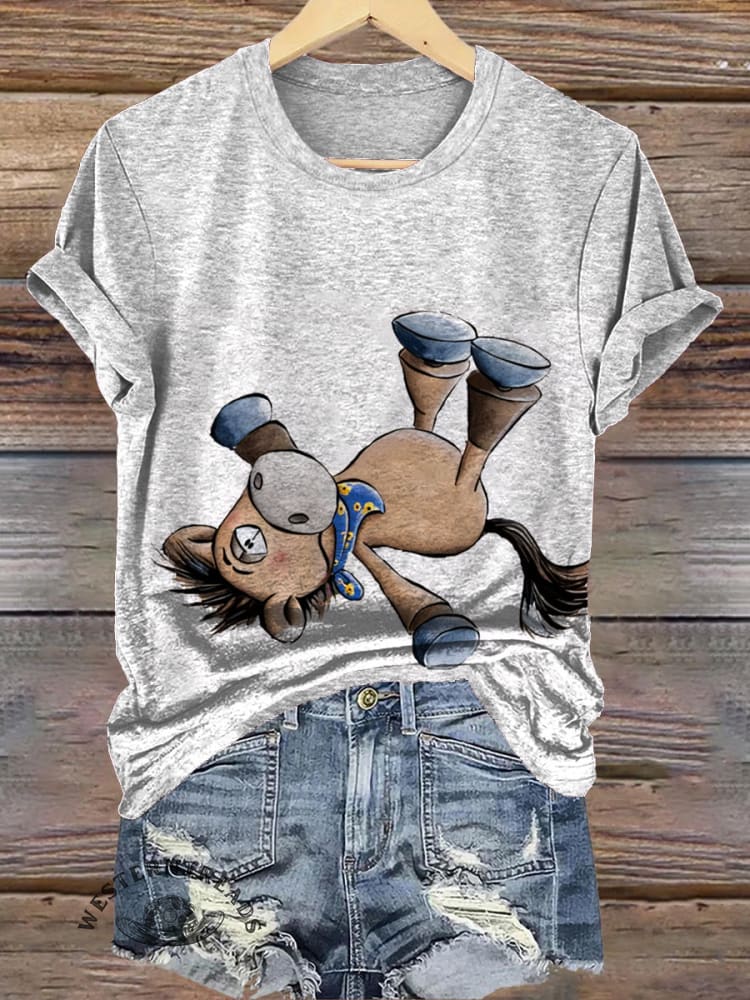 Lazy Horse Print T-shirt