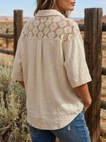 Vintage Western Patchwork Button-Down Shirt