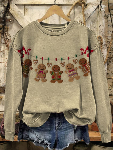 Retro Christmas Casual Cotton Sweatshirt