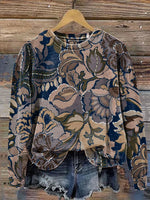 Western Retro Art Prints Casual Cotton Sweatshirt