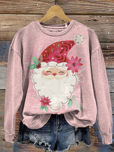 Retro Christmas Casual Cotton Sweatshirt