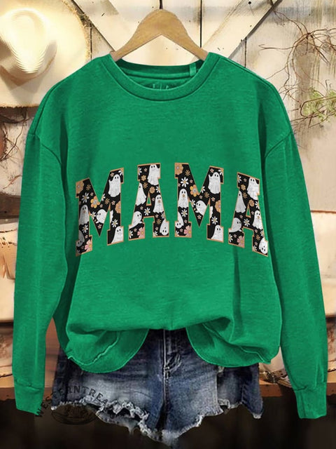 MaMa Print Casual Cotton Sweatshirt