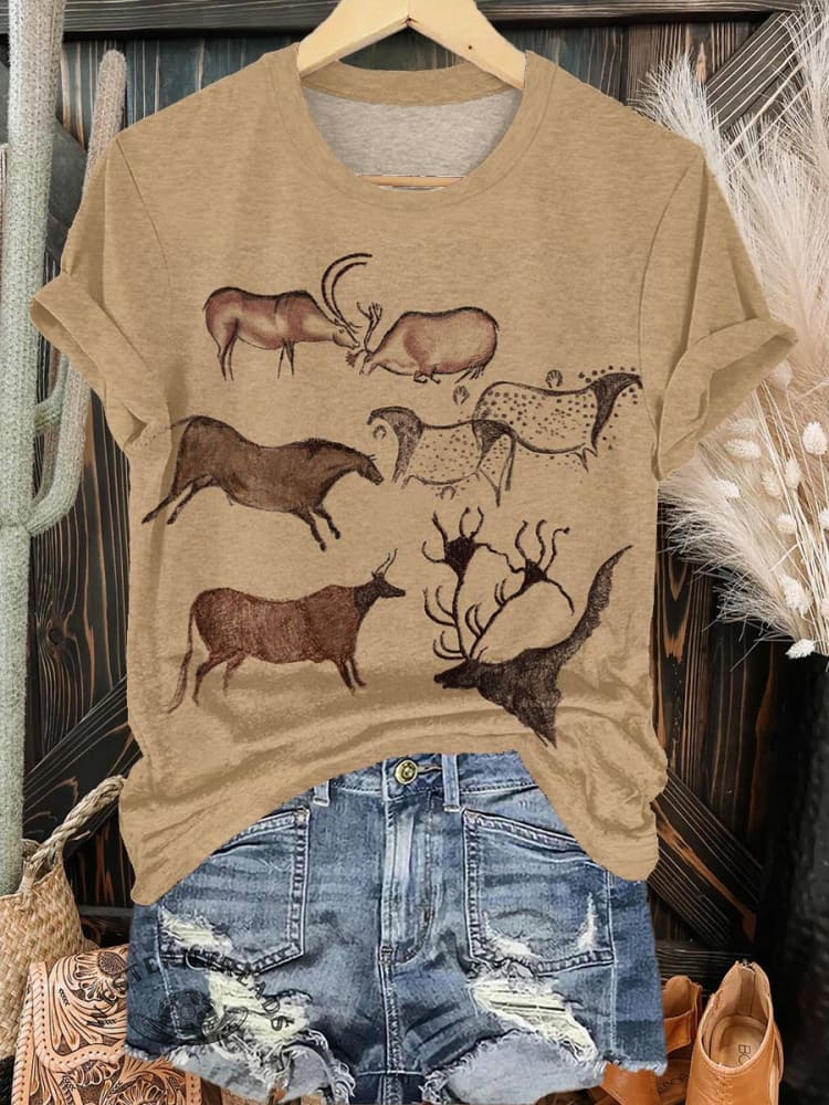 Cave Painting Print T-shirt