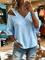 Women's Vintage Off-shoulder Patchwork Casual Shirt