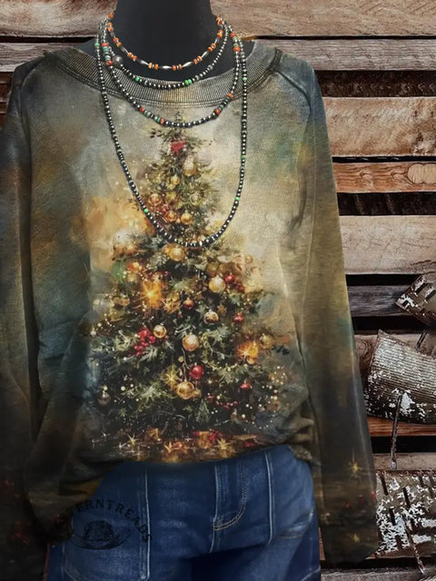 Western Christmas Art Print Casual Sweatshirt