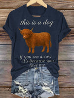 Cow Print Casual T-shirt