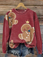 Christmas gingerbread man Casual Cotton Sweatshirt