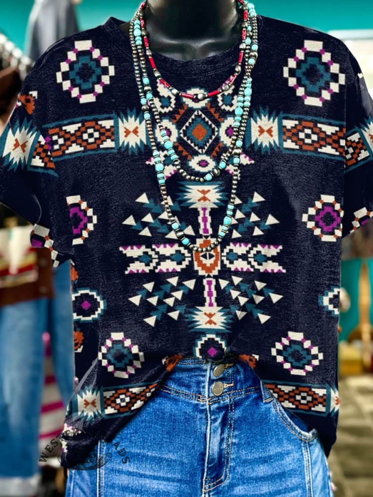 Aztec Print Casual T-shirt