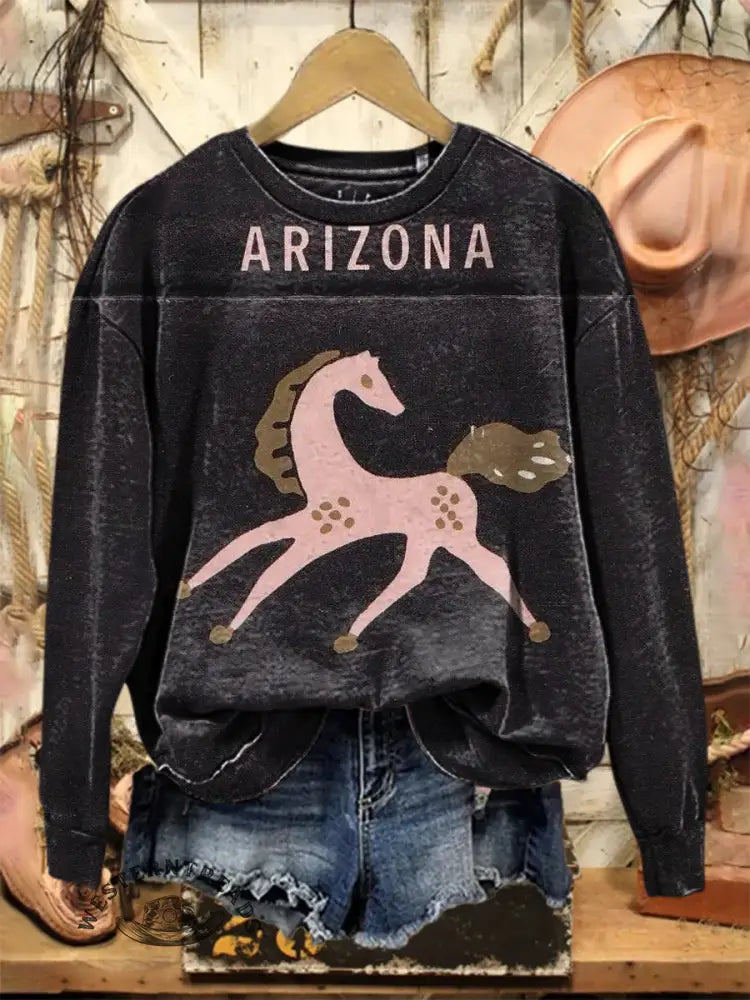 Vintage Western Art Print Sweatshirt