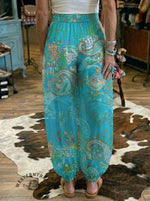 Women's Paisley Art Print Relaxed Sheer Balloon Pants