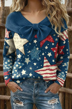 Women's Star Print Casual Sweater