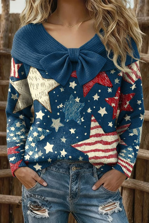 Women's Star Print Casual Sweater