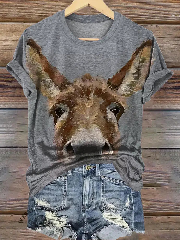 Cute Donkey Art Print T-shirt