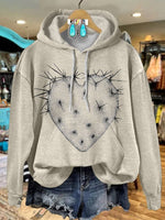 Cactus Print Casual Hoodie Sweatshirt