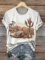 Western Cactus Print T-shirt