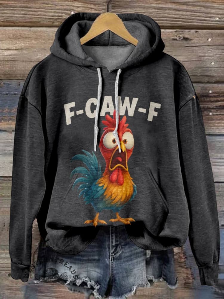 Funny Chicken Print Casual Hoodie Sweatshirt