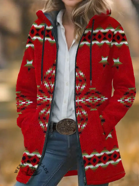 Aztec Printed Zip-Up Jacket