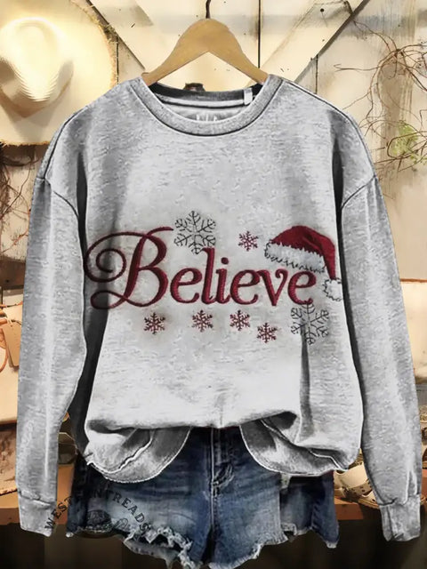 Believe Print Casual Sweatshirt