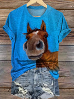Cute Horse Print T-shirt