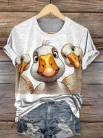 Funny Duck Art Print Classic Short-sleeved T-shirt