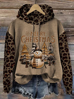 Vintage Christmas Pattern Casual Cotton Sweatshirt