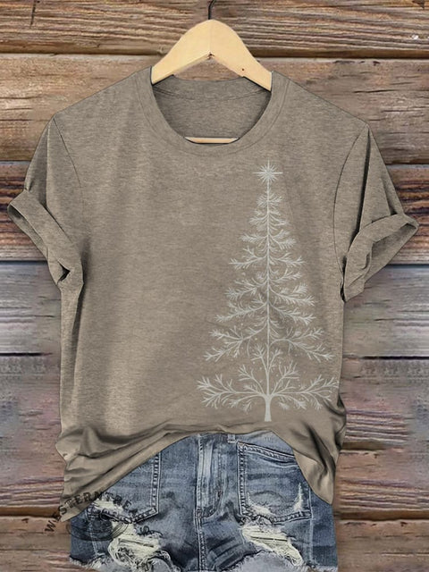 Retro Christmas Art Print Casual T-shirt
