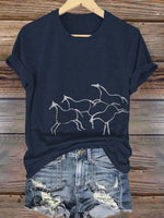 Horse art Print T-shirt