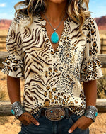 Western Wild Print Comfortable Summer Fabrics Casual Shirt