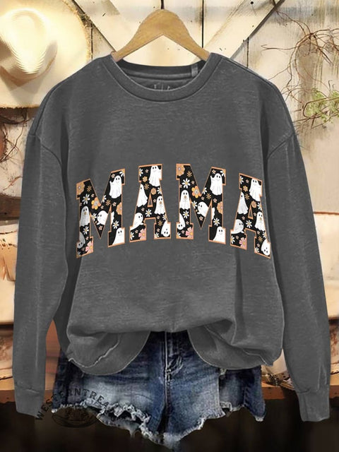 MaMa Print Casual Cotton Sweatshirt