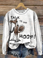 Funny Horse Art Casual Cotton Sweatshirt