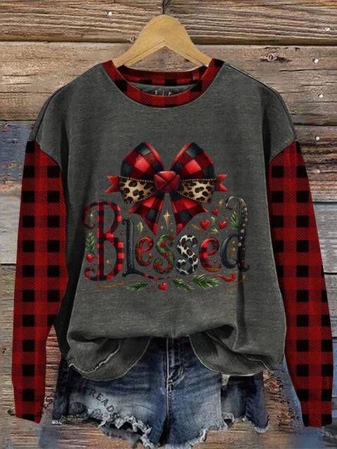 Retro Christmas Casual Cotton Sweatshirt