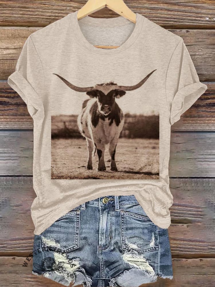 Cow Print Casual T-shirt