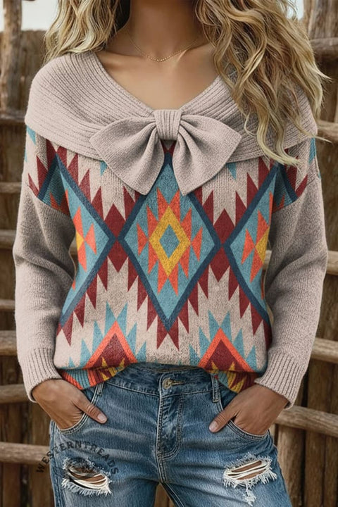 Women's Aztec Print Casual Sweater