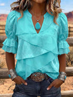 Vintage Art Patchwork Comfortable Summer Fabrics Casual Shirt