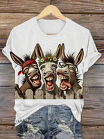 Funny Donkey Art Print Casual T-shirt
