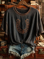 Wild West Art Print Casual Short Sleeve T-shirt