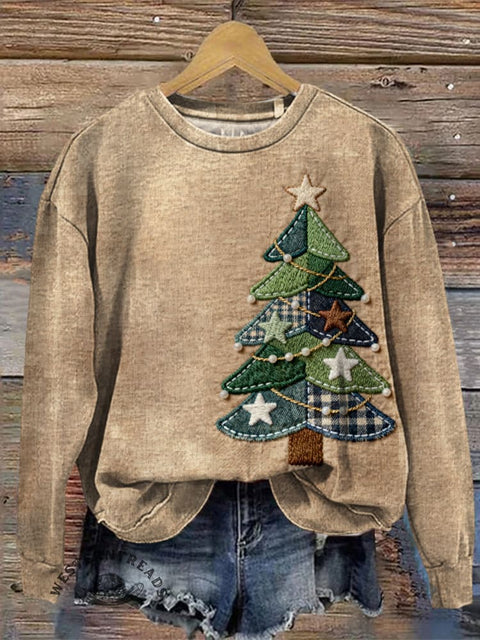 Retro Christmas Casual Cotton Sweatshirt